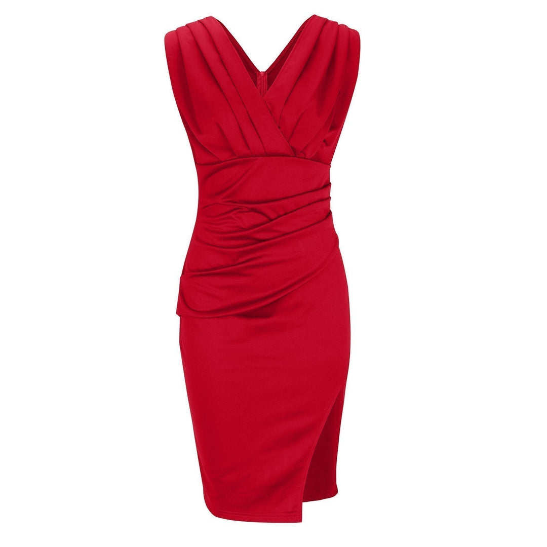 Anna | Fitted Dress with V-Neck and Slit