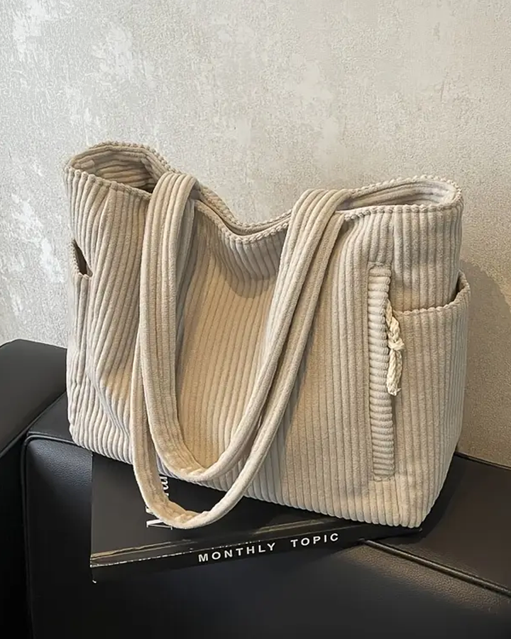 Tilda – Textured Carrying Bag with Cord Detail