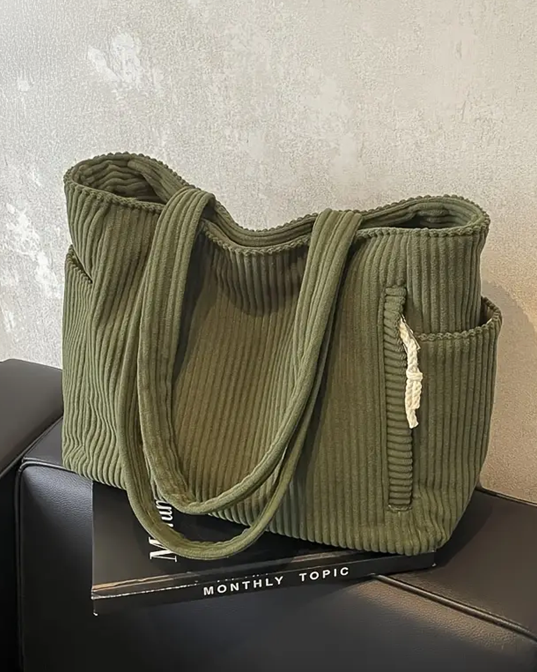 Tilda – Textured Carrying Bag with Cord Detail