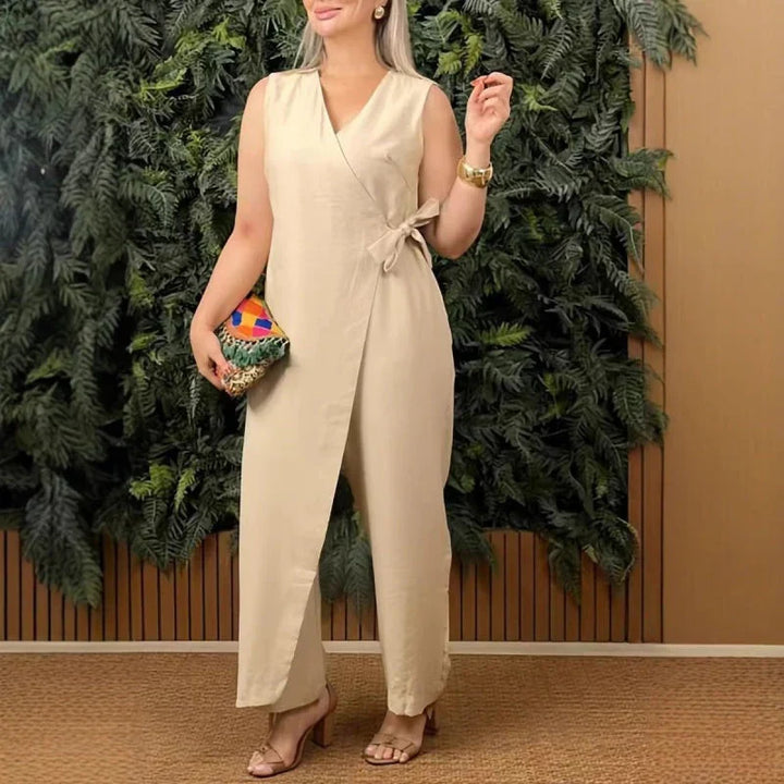 Inès | Elegant V-neck jumpsuit for a chic and trendy look