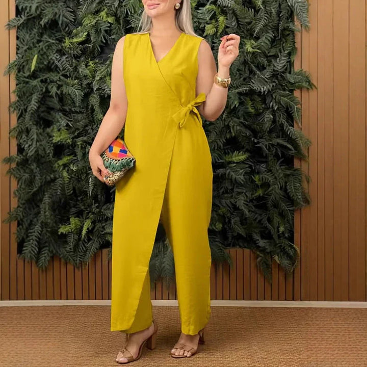 Inès | Elegant V-neck jumpsuit for a chic and trendy look